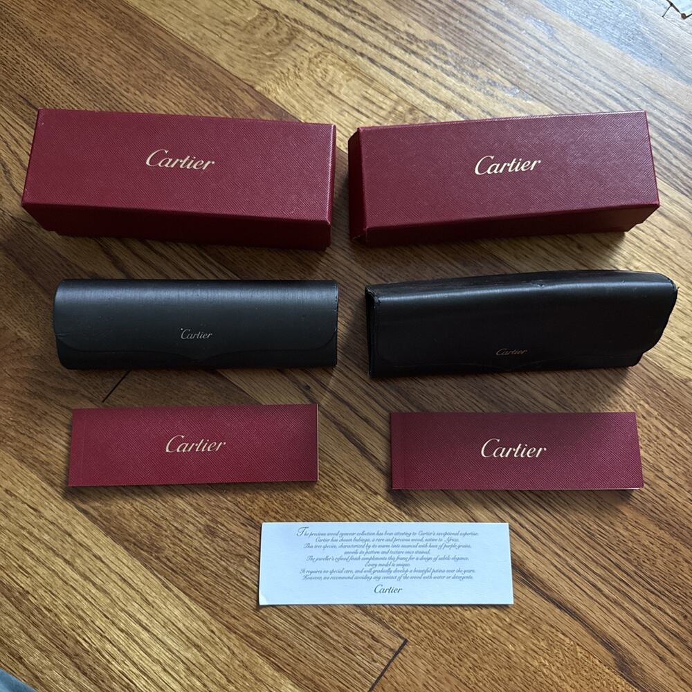 lot cartier sunglasses cases and boxes